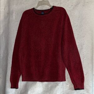Basic Editions Red And Black Knit Sweater
